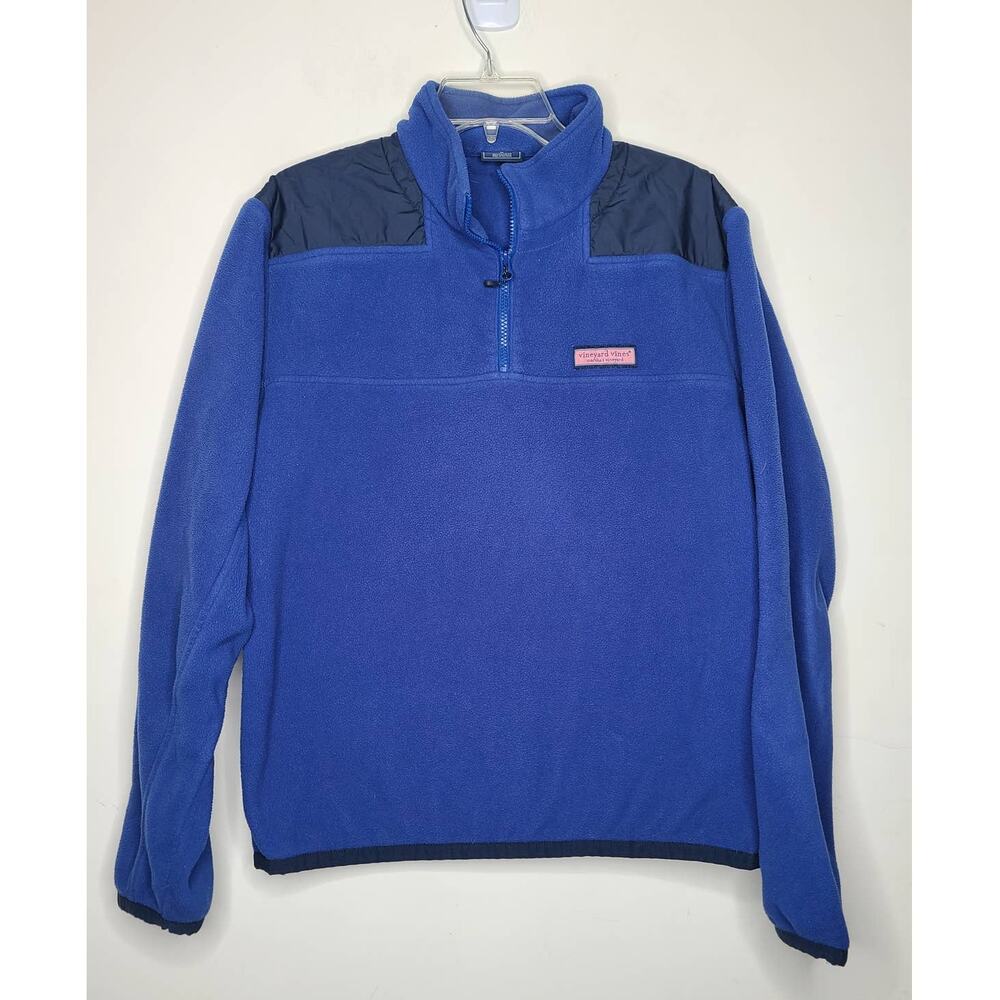 Vineyard Vines blue fleece 1/4 quarter zip pullover jacket - medium